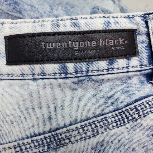 Twenyone Black Womens Jeans Sz 18 Mid-Rise Jeggings Flex Distressed Ripped HOLE - Picture 6 of 9
